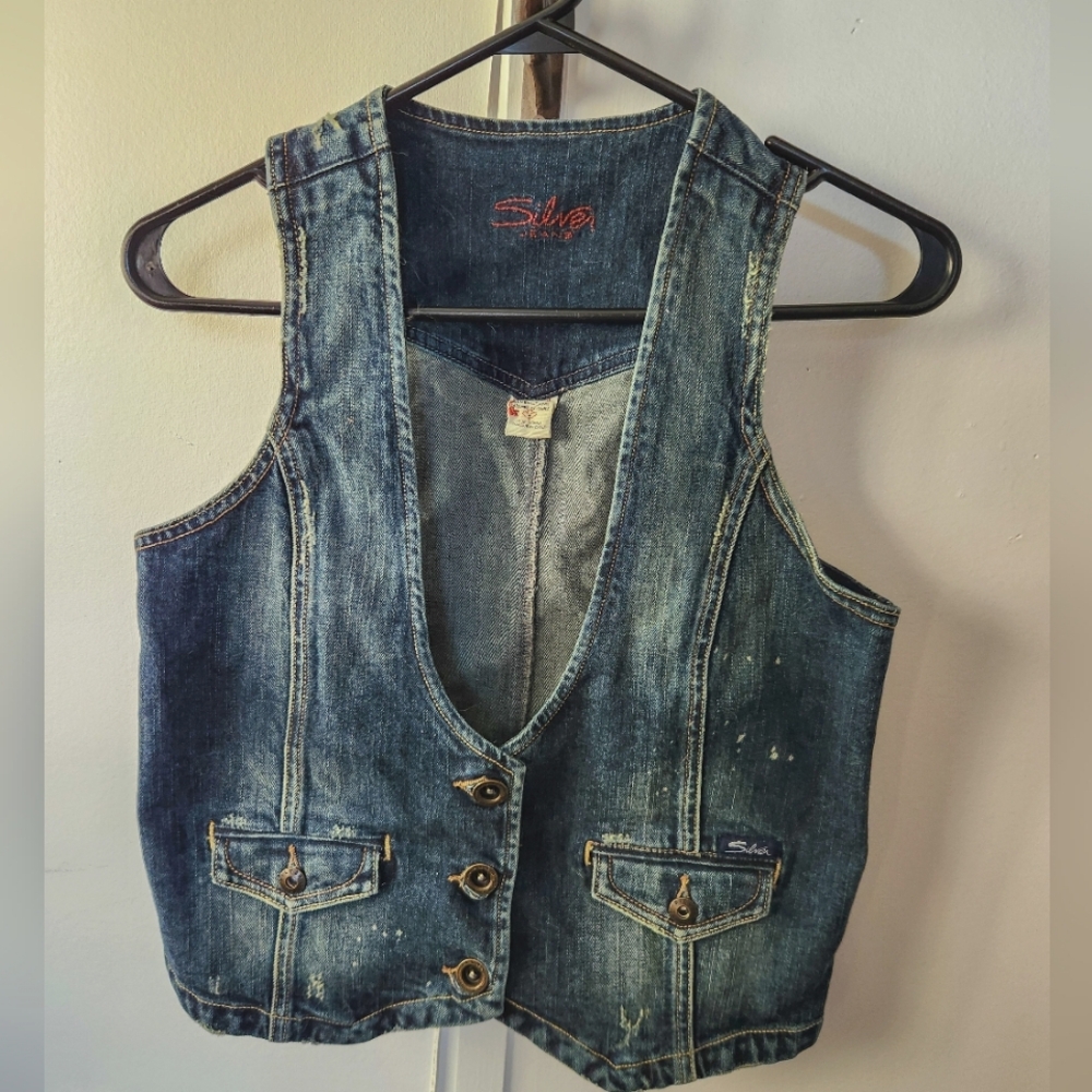 Vintage Silver Jeans Blue Denim Vest